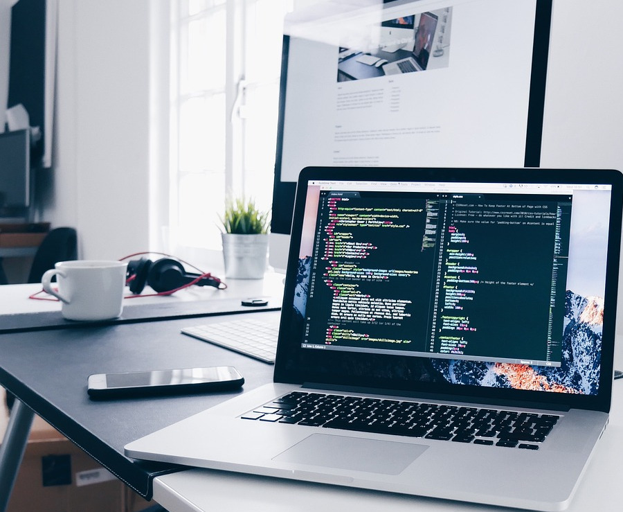 developers coding laptop